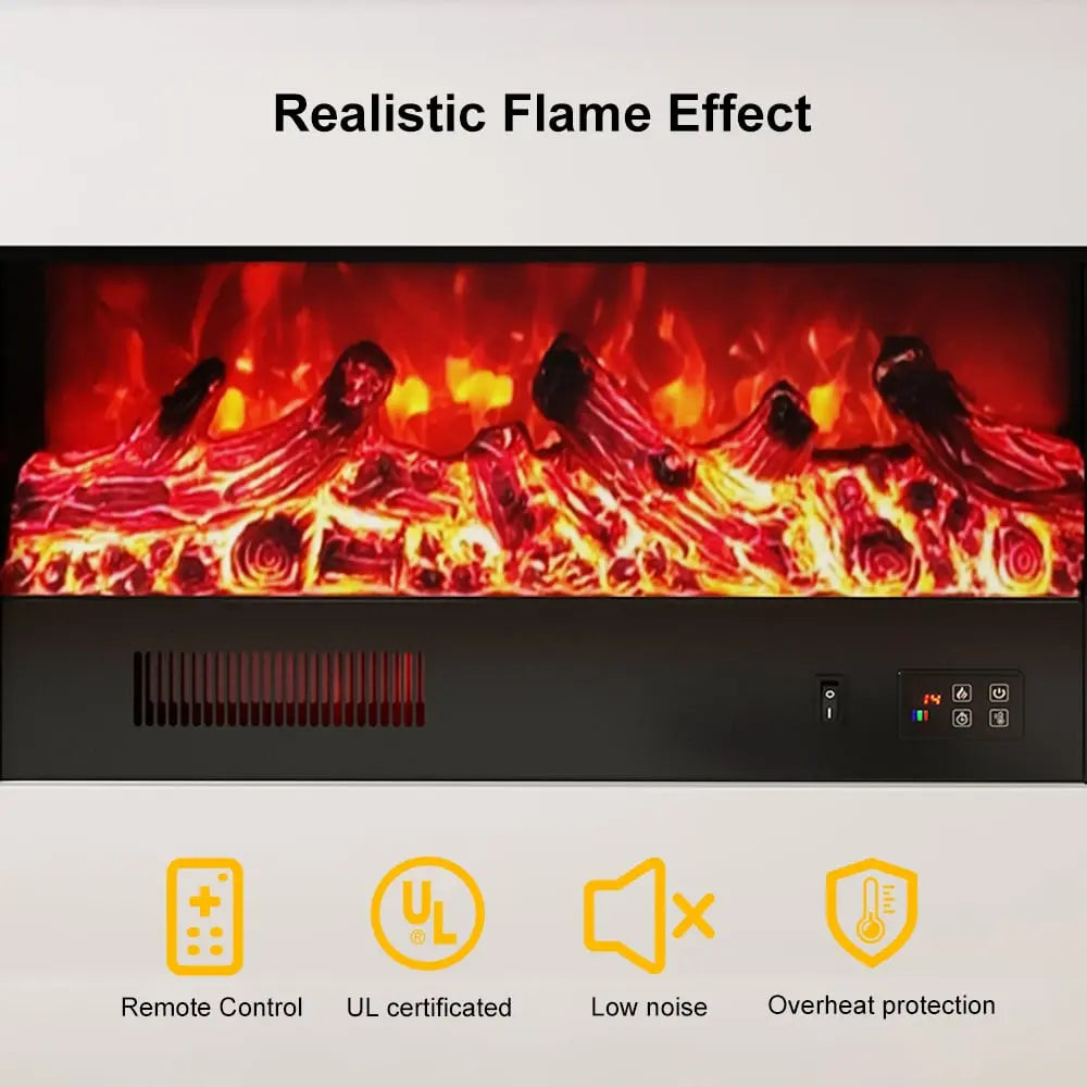 Cheminée électrique autoportante effet de flamme LED 3D réglable ACCESS MEUBLE