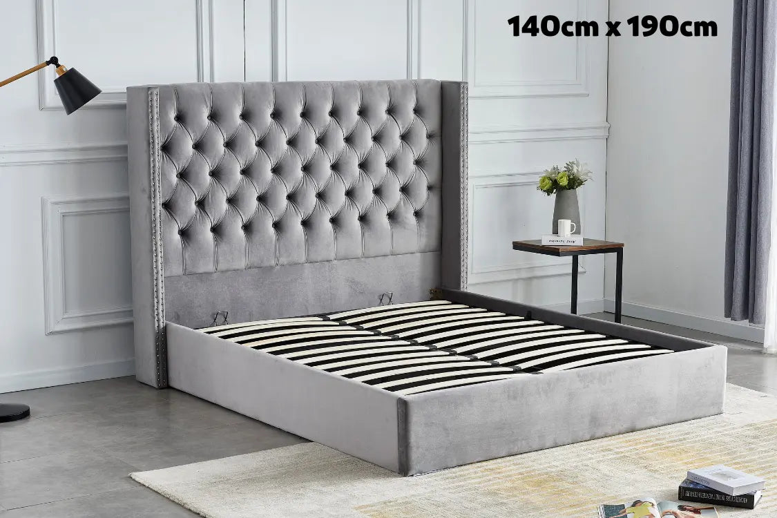 Lit coffre LILLE capitonné avec velours ACCESS MEUBLE