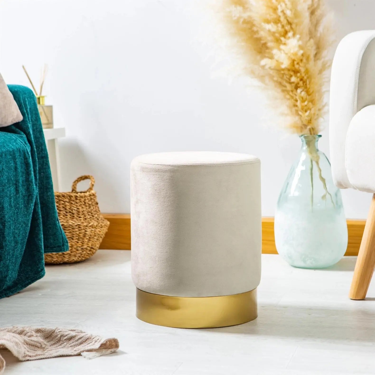 Pouf rond en velours HARBOUR ACCESS MEUBLE