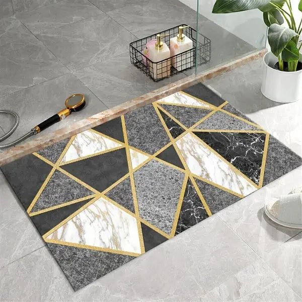 Tapis de bain souple antidérapant géométrique moderne, 1 pi x 2 pi, tapis de salle de bain abstrait rectangulaire ACCESS MEUBLE