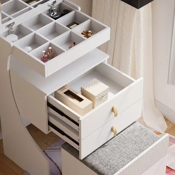 Mini-coiffeuse avec miroir et tabouret ACCESS MEUBLE