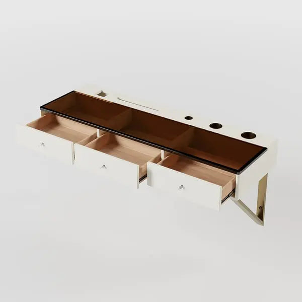 Coiffeuse Mural Table De Toilette Flottant En Verre Trempé ACCESS MEUBLE