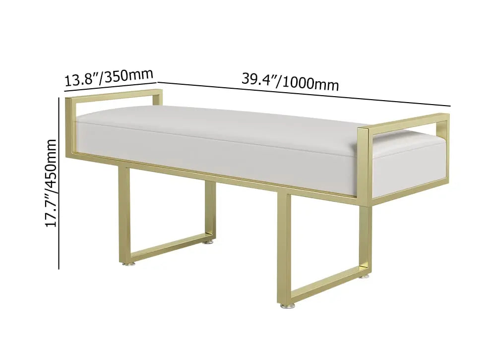 Banc OTTOMAN rembourré en lin blanc pour fin de lit ACCESS MEUBLE