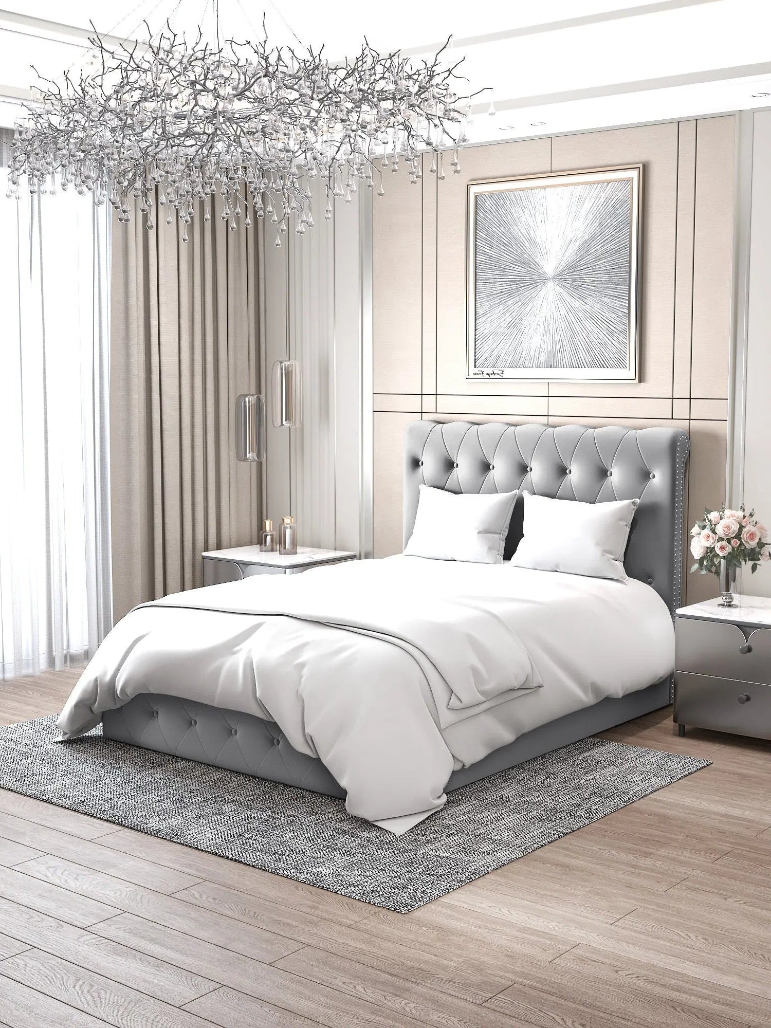 Lit coffre CORSICA en velours ACCESS MEUBLE