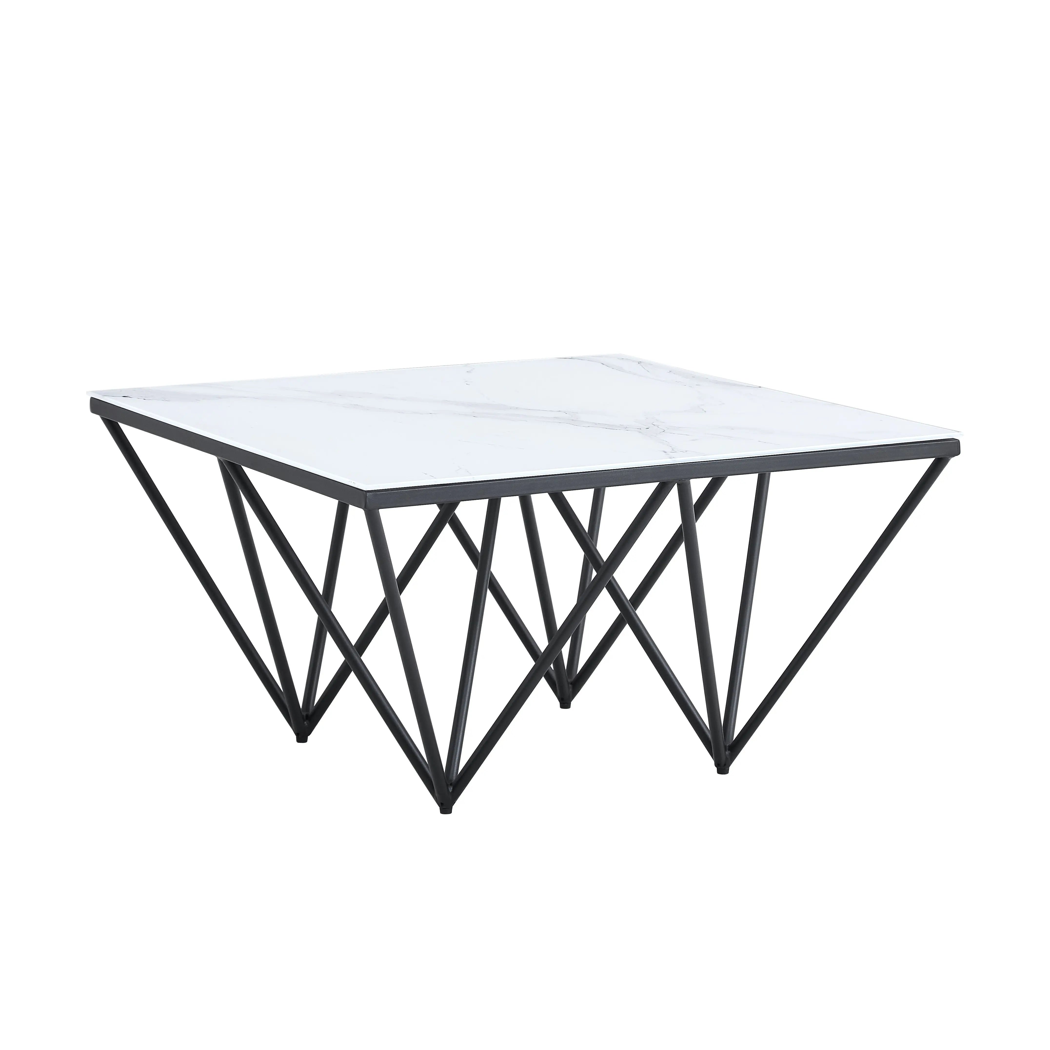 Table basse GIZEH métal noir marbre noir ACCESS MEUBLE