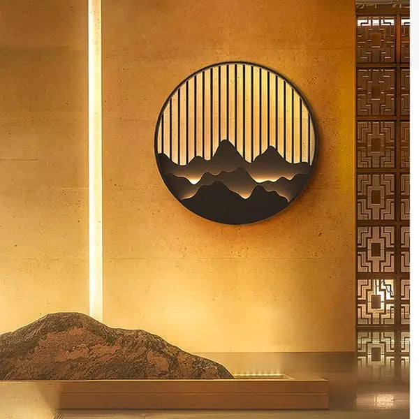 Appliques murales encastrées extérieures avec des motifs de montagnes ACCESS MEUBLE