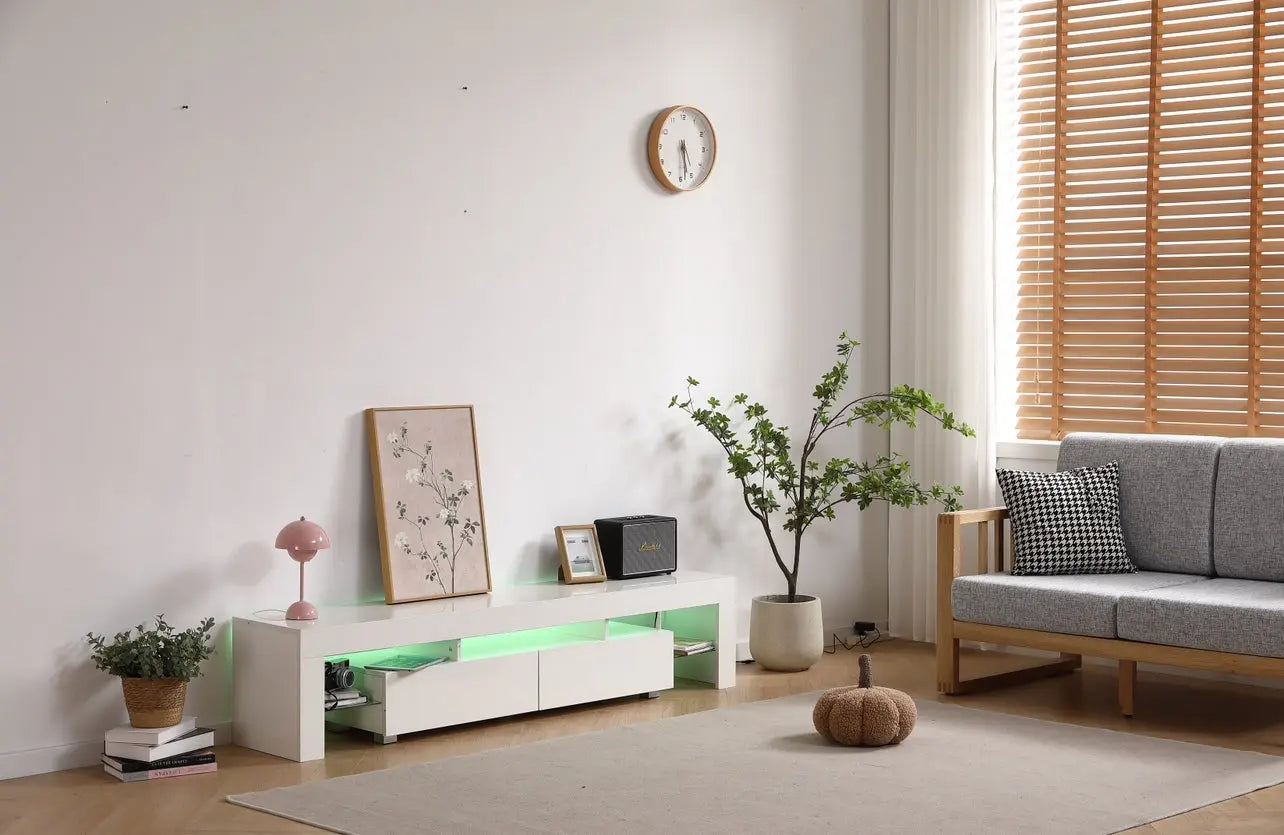 Meuble TV ECLIPSE blanc avec led ACCESS MEUBLE
