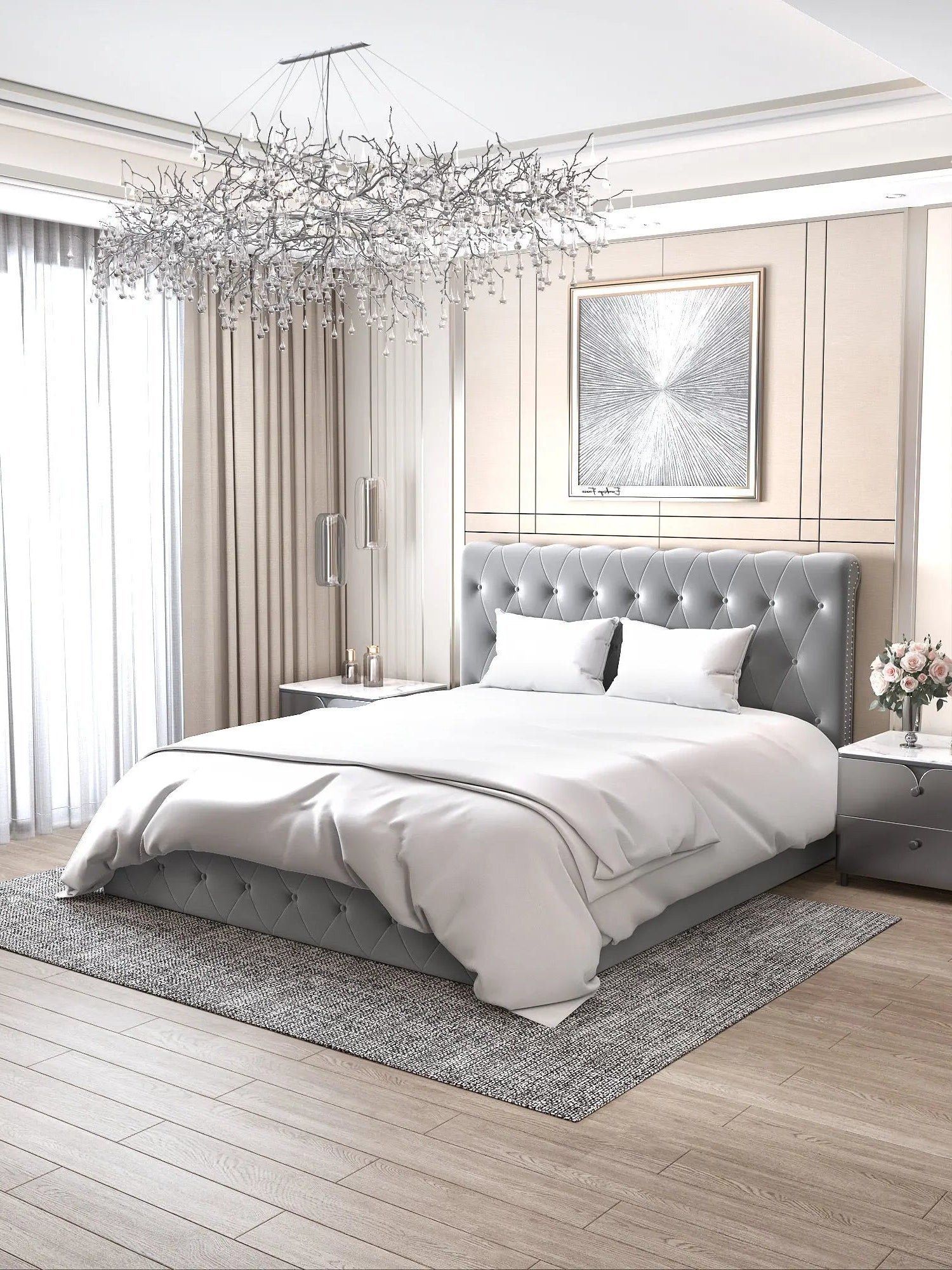 Lit coffre CORSICA en velours ACCESS MEUBLE