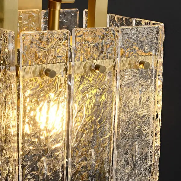 Applique murale en laiton à 1 lumière avec abat-jour en verre ondulé ACCESS MEUBLE