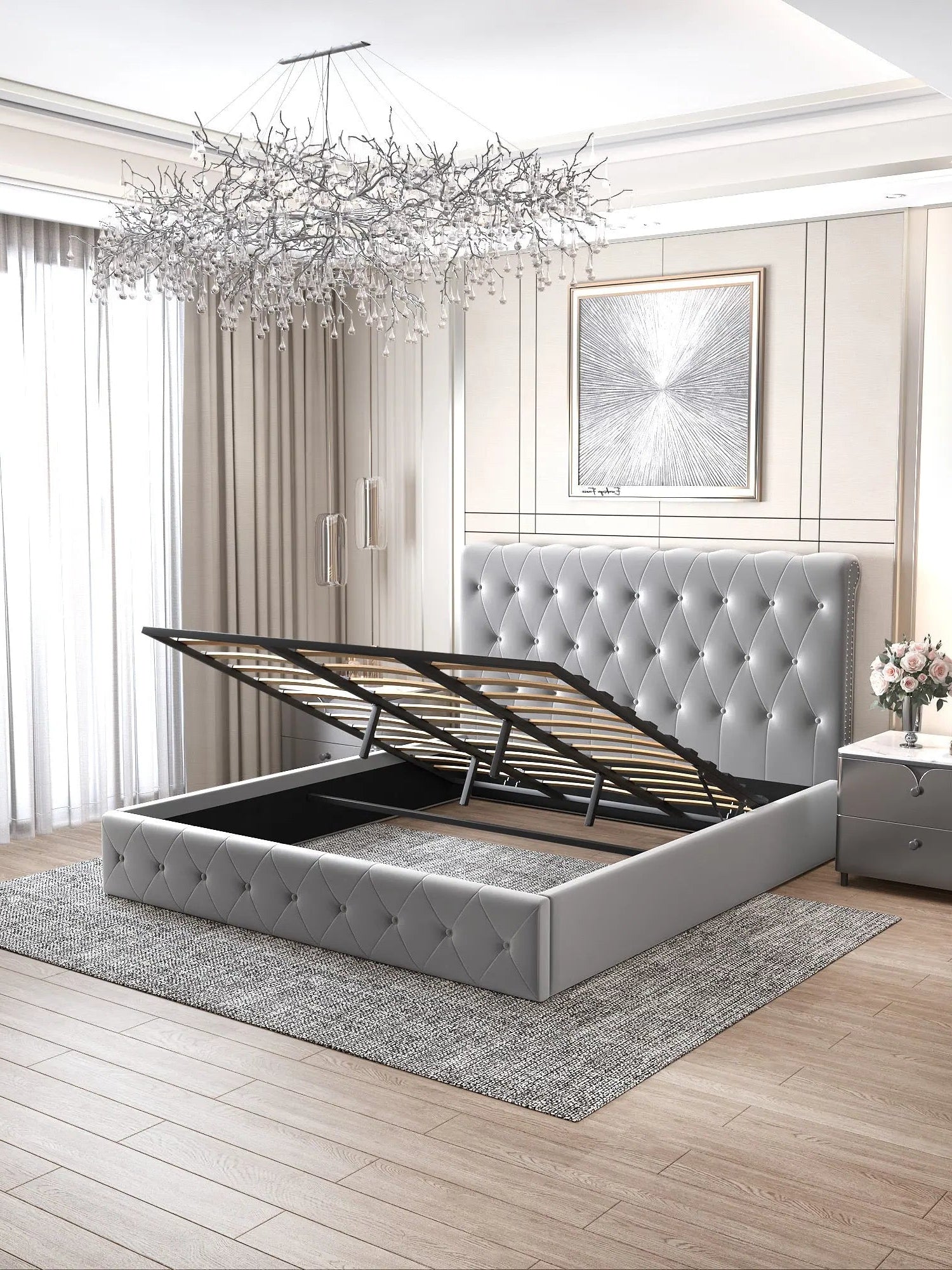 Lit coffre CORSICA en velours ACCESS MEUBLE