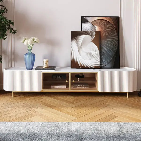 Meuble TV ovale moderne avec 2 portes ACCESS MEUBLE