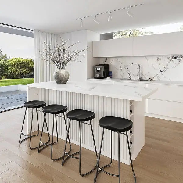 Ilot central extensible avec portes et tiroirs en Marbre ACCESS MEUBLE