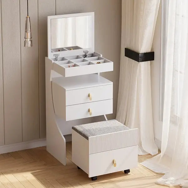 Mini-coiffeuse avec miroir et tabouret ACCESS MEUBLE