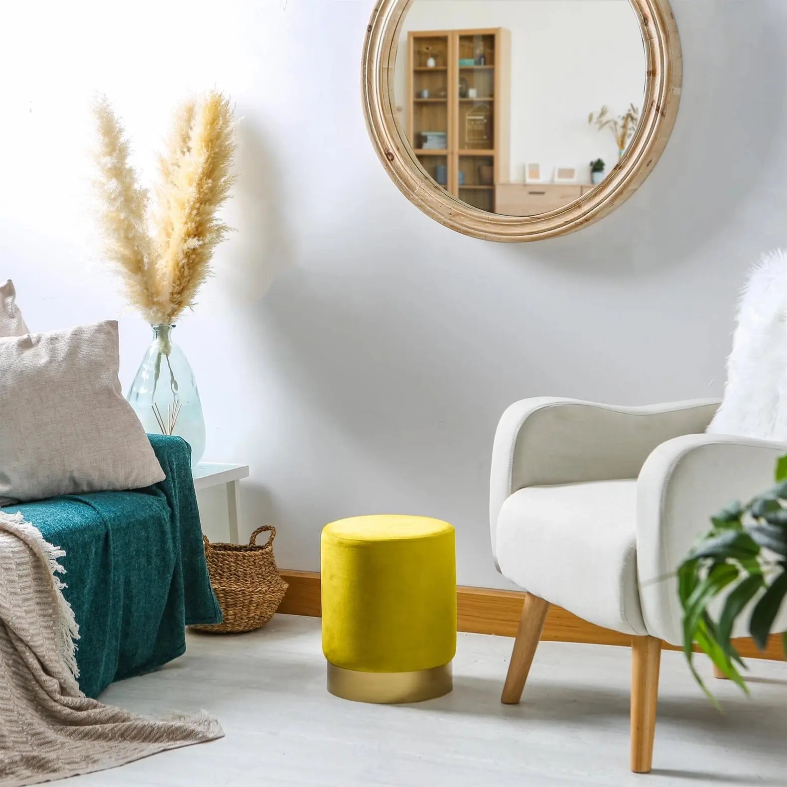 Pouf rond en velours HARBOUR ACCESS MEUBLE