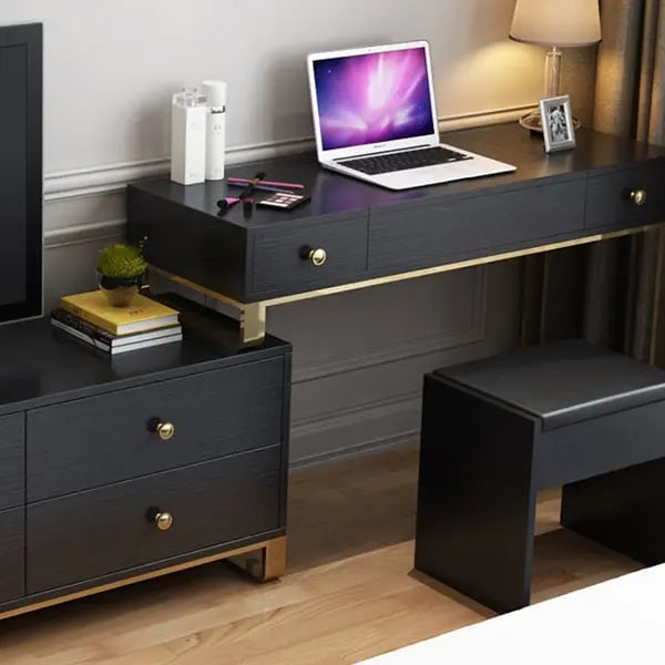 Meuble TV et coiffeuse avec miroir noir pour chambre LEXUS ACCESS MEUBLE