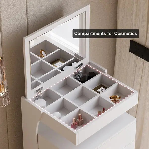 Mini-coiffeuse avec miroir et tabouret ACCESS MEUBLE