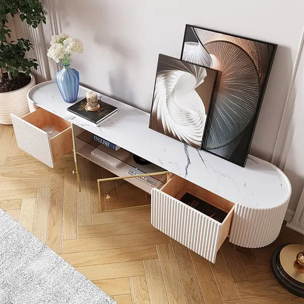 Meuble TV ovale moderne avec 2 portes ACCESS MEUBLE