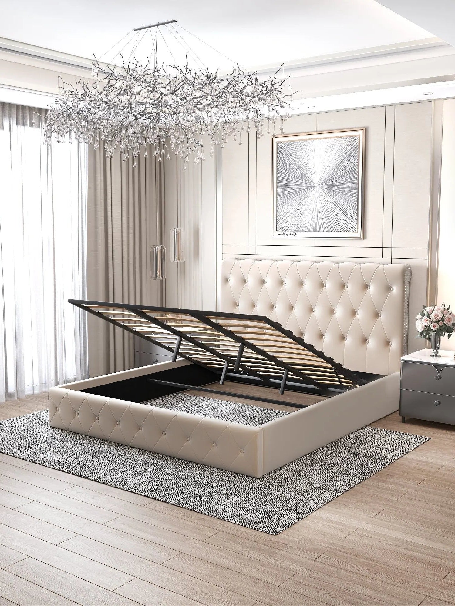 Lit coffre CORSICA en velours ACCESS MEUBLE