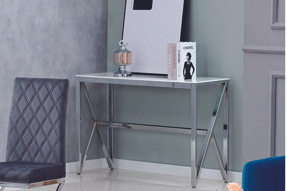 CONSOLE MAJESTIQUE DORÉ MARBRE BLANC ACCESS MEUBLE