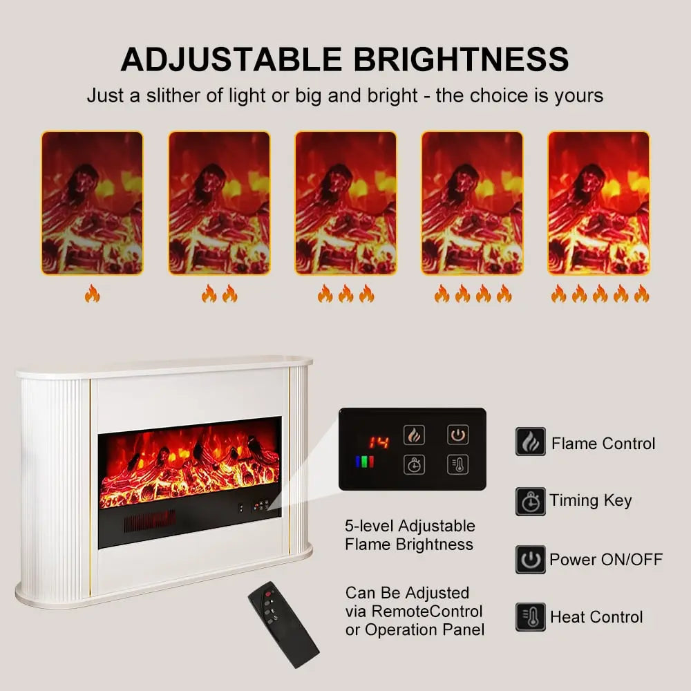 Cheminée électrique autoportante effet de flamme LED 3D réglable ACCESS MEUBLE