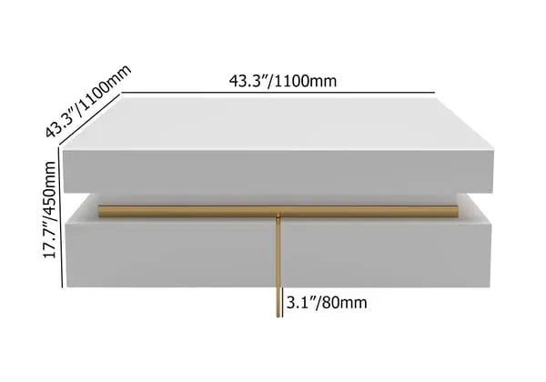 Table basse GOMA carrée blanche avec pieds en métal ACCESS MEUBLE