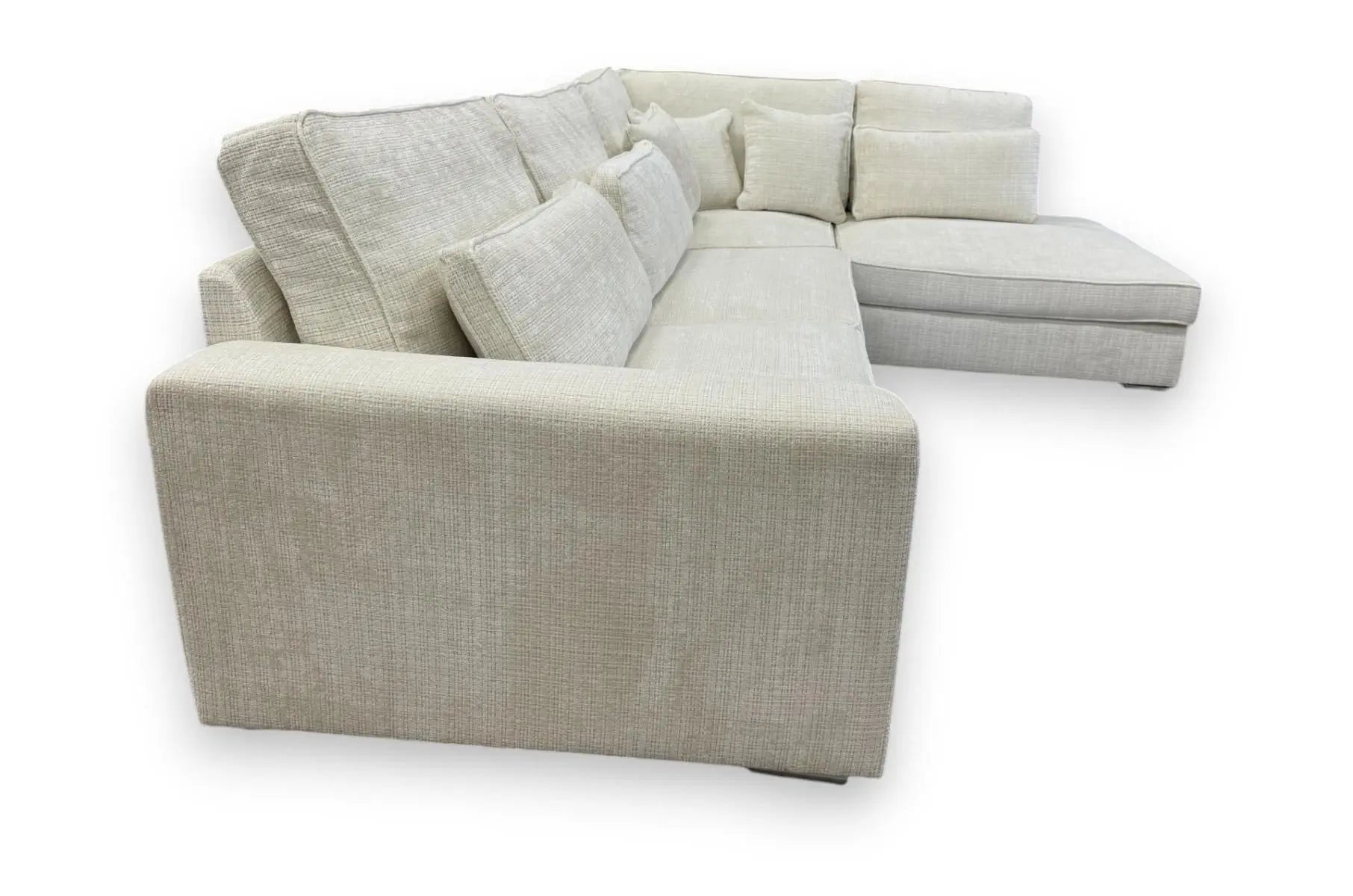 Canapé marbella angle gauche tissu écru 315x230cm ACCESS MEUBLE
