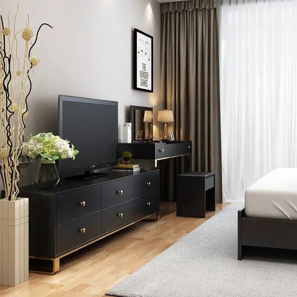 Meuble TV et coiffeuse avec miroir noir pour chambre LEXUS ACCESS MEUBLE