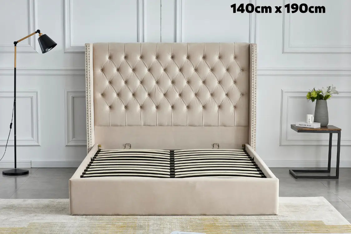Lit coffre LILLE capitonné avec velours ACCESS MEUBLE