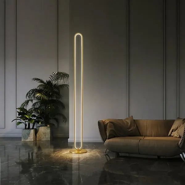 Lampadaire linéaire moderne LED métal doré ACCESS MEUBLE
