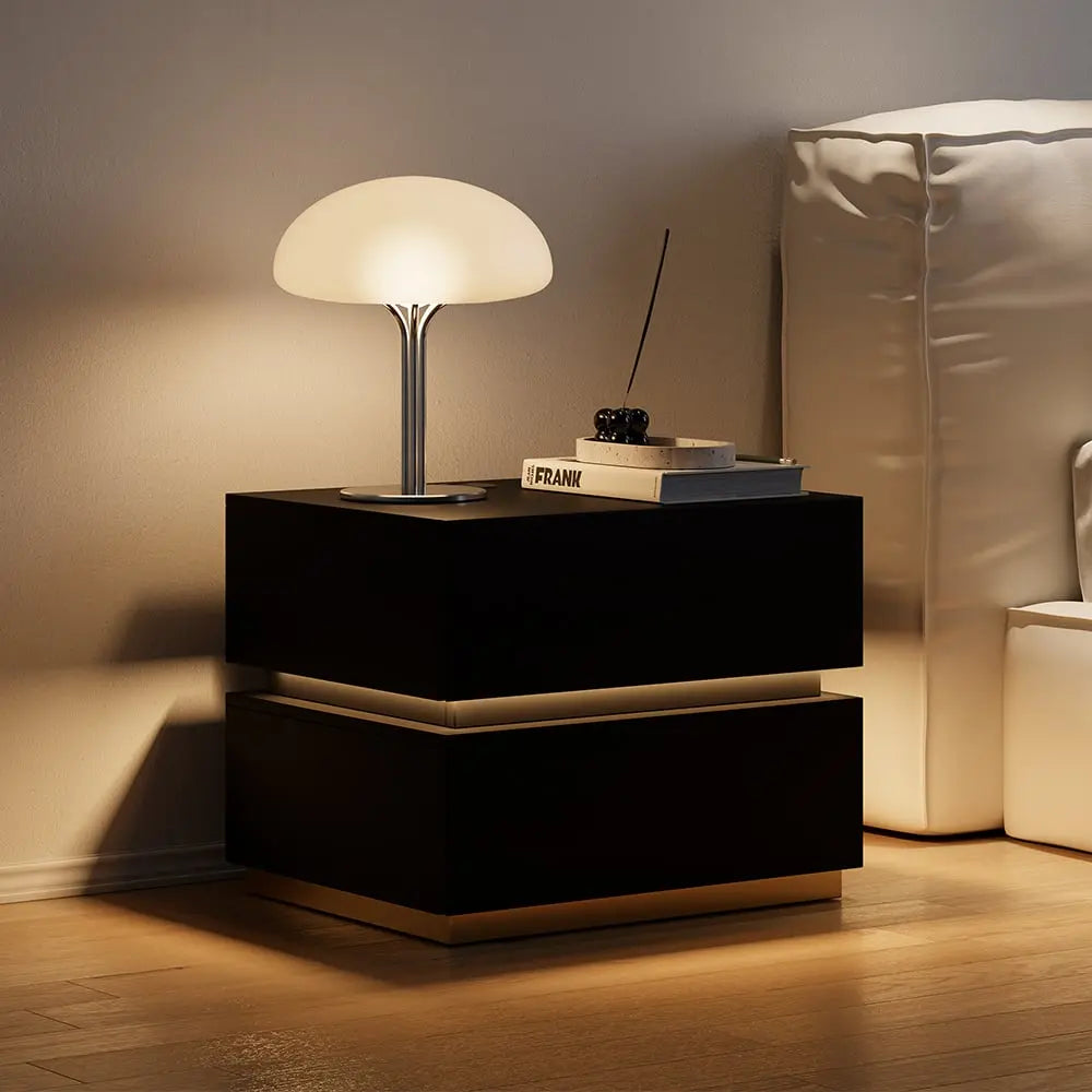 Chevet blanc à led avec chargeur induction ACCESS MEUBLE