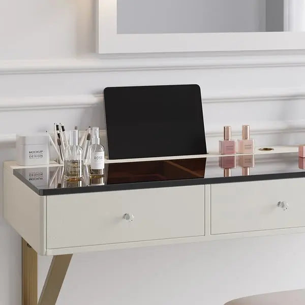 Coiffeuse Mural Table De Toilette Flottant En Verre Trempé ACCESS MEUBLE
