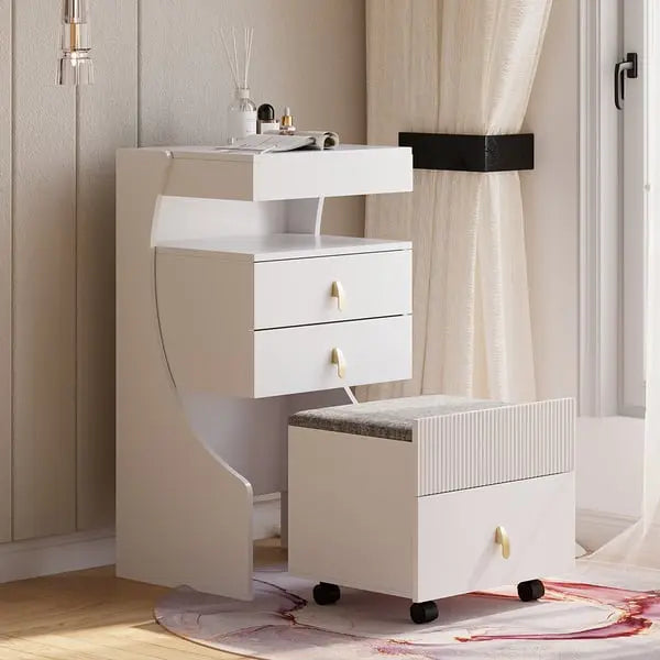 Mini-coiffeuse avec miroir et tabouret ACCESS MEUBLE