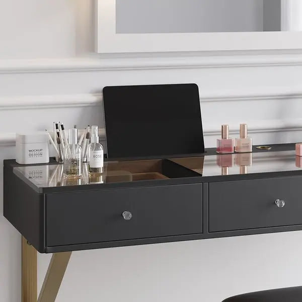 Coiffeuse Mural Table De Toilette Flottant En Verre Trempé ACCESS MEUBLE