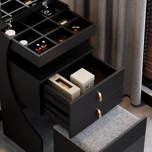 Mini-coiffeuse avec miroir et tabouret ACCESS MEUBLE