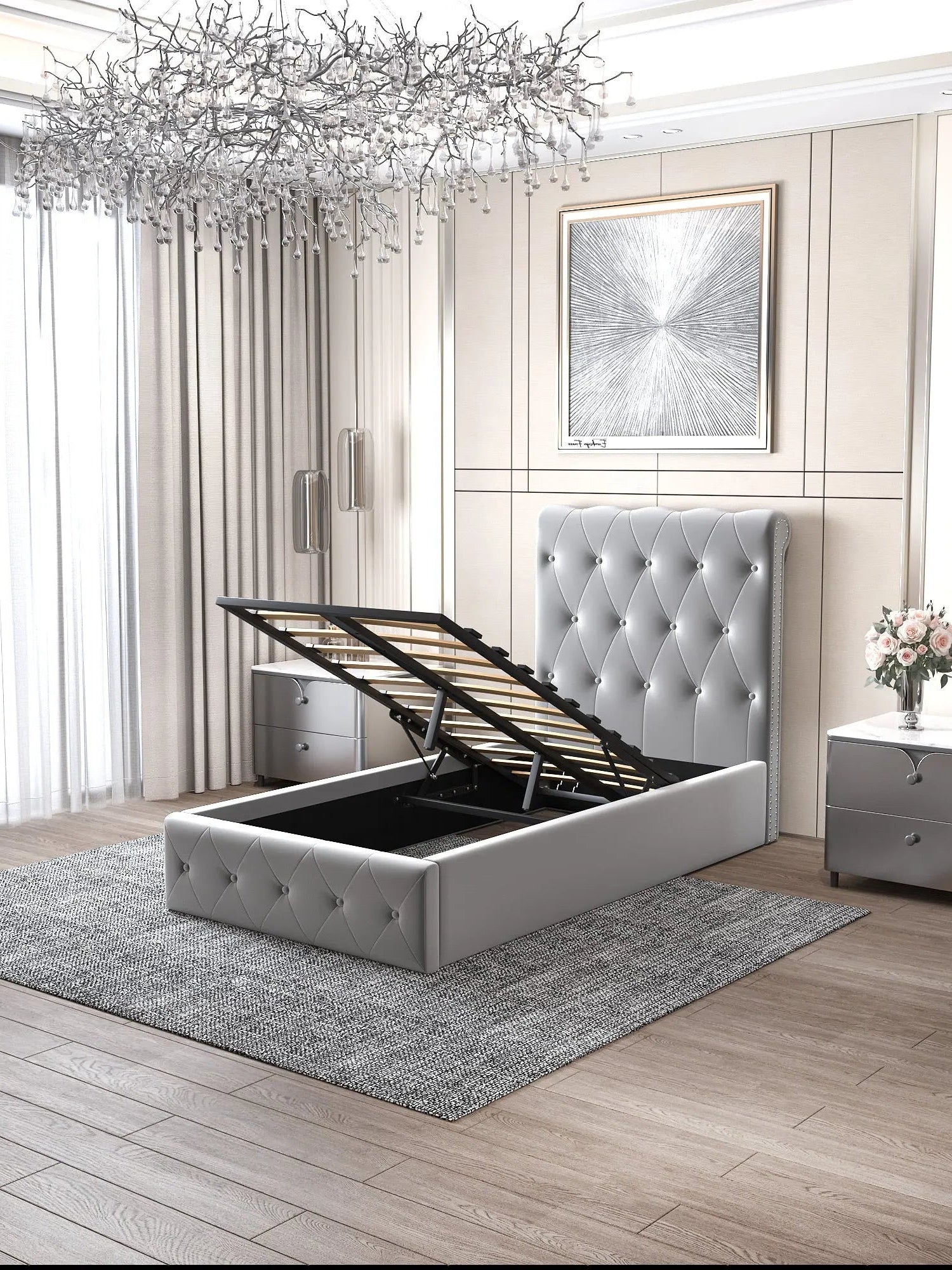 Lit coffre CORSICA en velours ACCESS MEUBLE