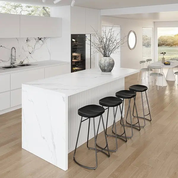 Ilot central extensible avec portes et tiroirs en Marbre ACCESS MEUBLE