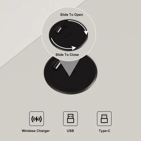 Chevet blanc à led avec chargeur induction ACCESS MEUBLE