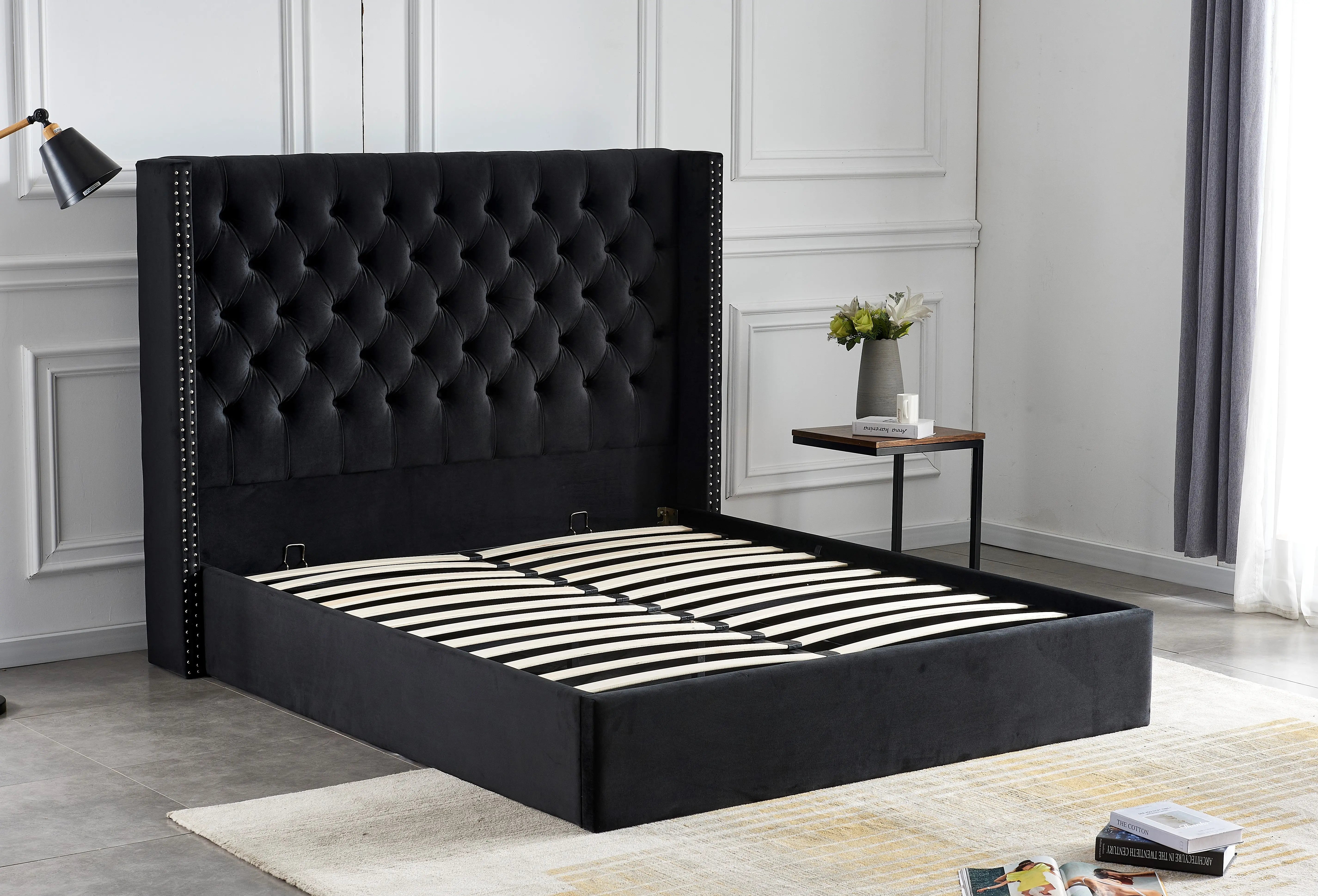 Lit coffre LILLE capitonné avec velours ACCESS MEUBLE