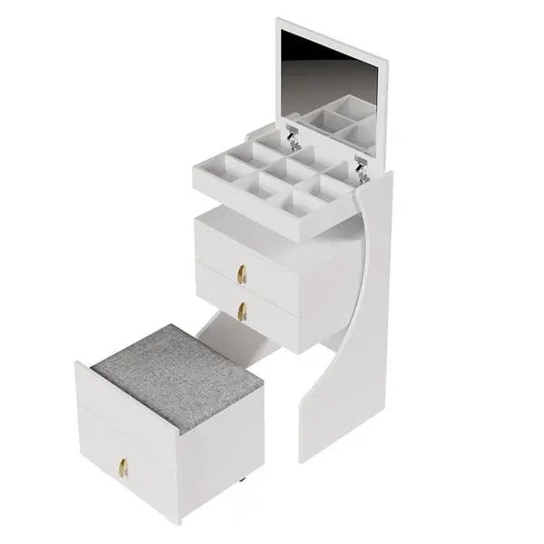 Mini-coiffeuse avec miroir et tabouret ACCESS MEUBLE