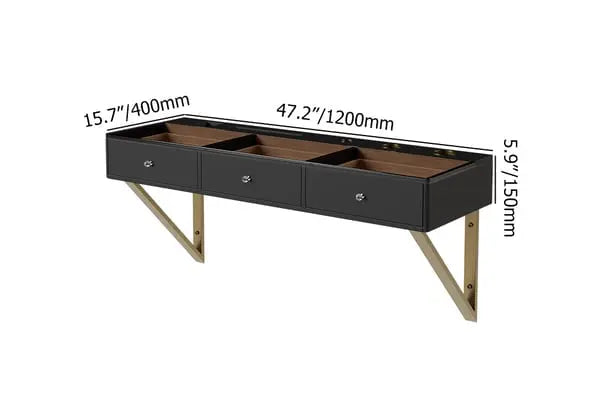 Coiffeuse Mural Table De Toilette Flottant En Verre Trempé ACCESS MEUBLE
