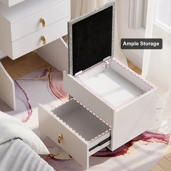 Mini-coiffeuse avec miroir et tabouret ACCESS MEUBLE