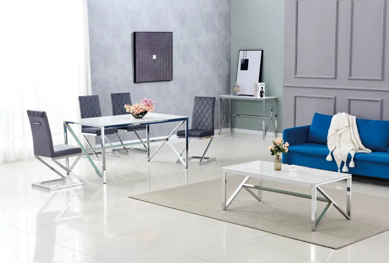 CONSOLE MAJESTIQUE DORÉ MARBRE BLANC ACCESS MEUBLE
