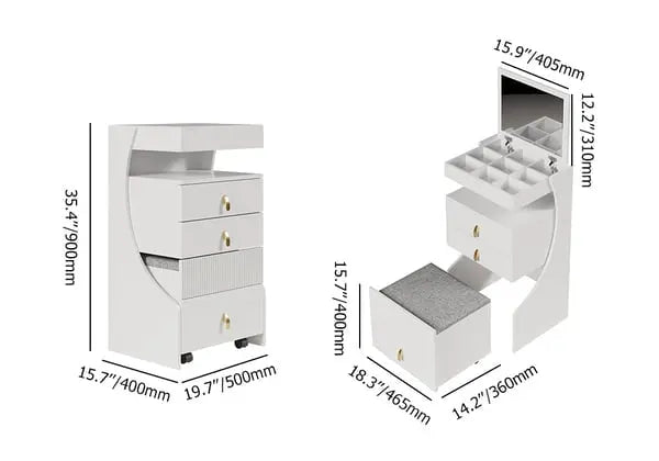 Mini-coiffeuse avec miroir et tabouret ACCESS MEUBLE