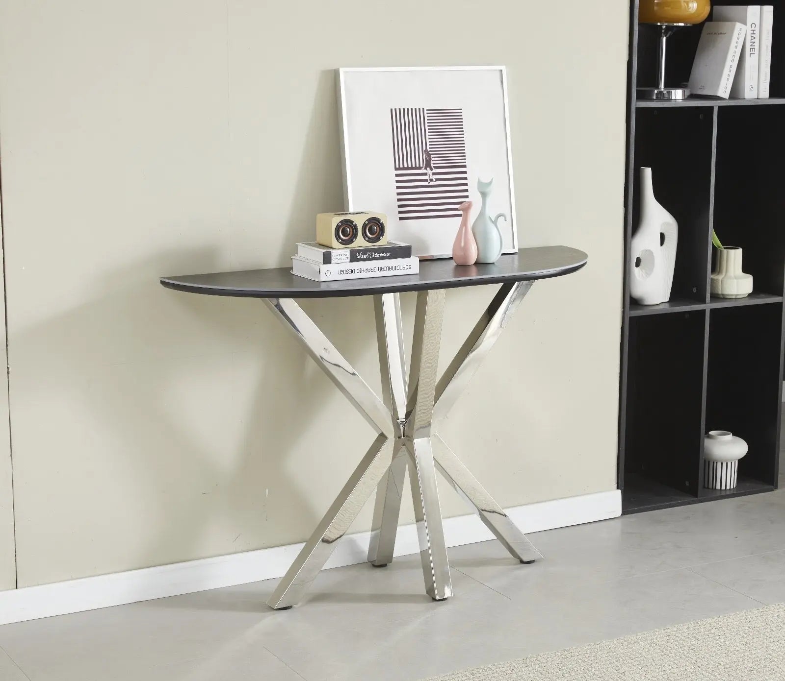 CONSOLE CERAMIQUE OPHELIA MARBRE BLANC DORÉ ACCESS MEUBLE