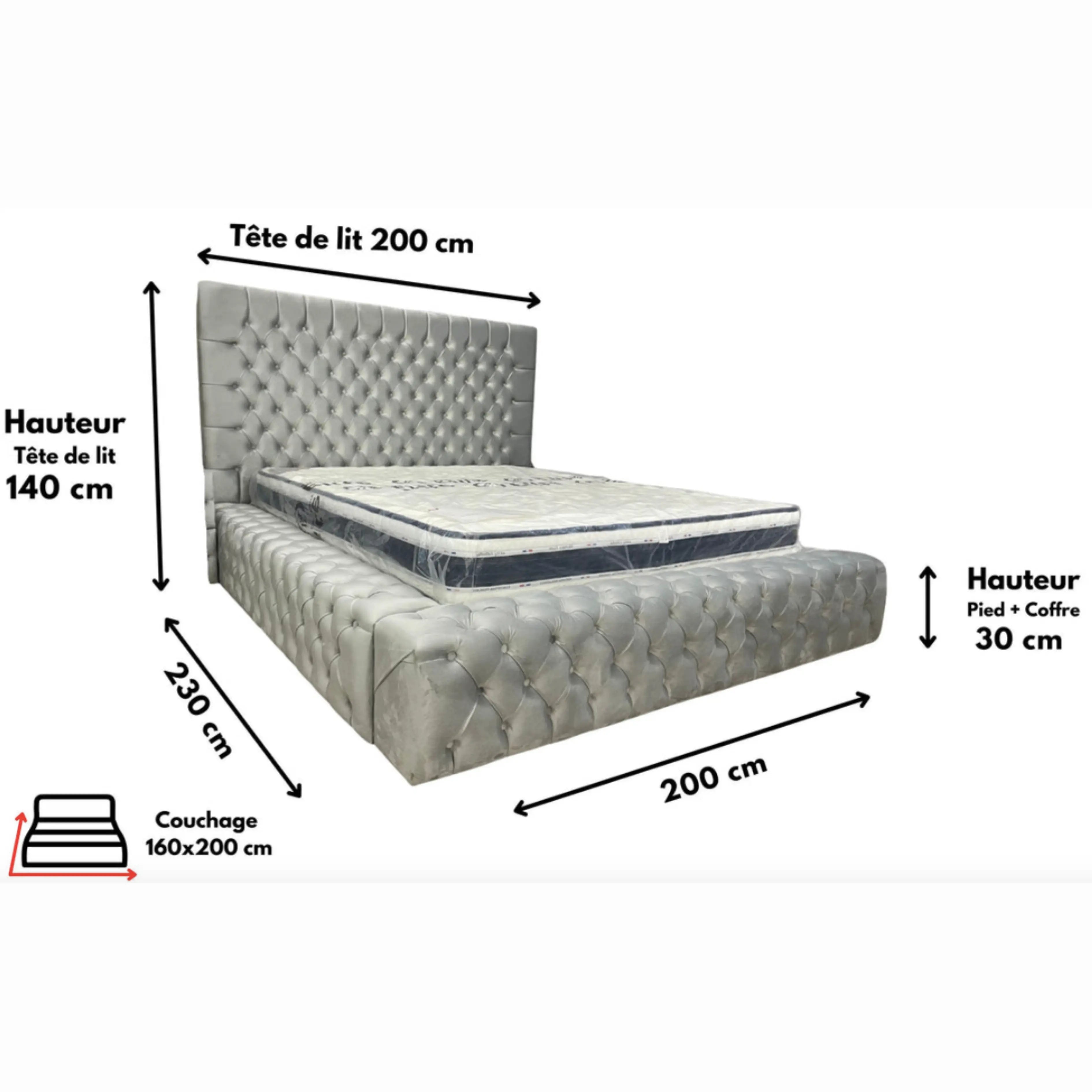 Cadre de lit ROYAL en velours ACCESS MEUBLE