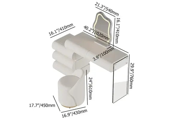 Ensemble de maquillage en cuir avec led ACCESS MEUBLE