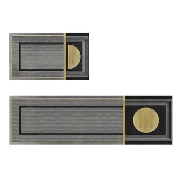 Ensemble de 2 tapis de cuisine modernes gris foncé antidérapants ACCESS MEUBLE