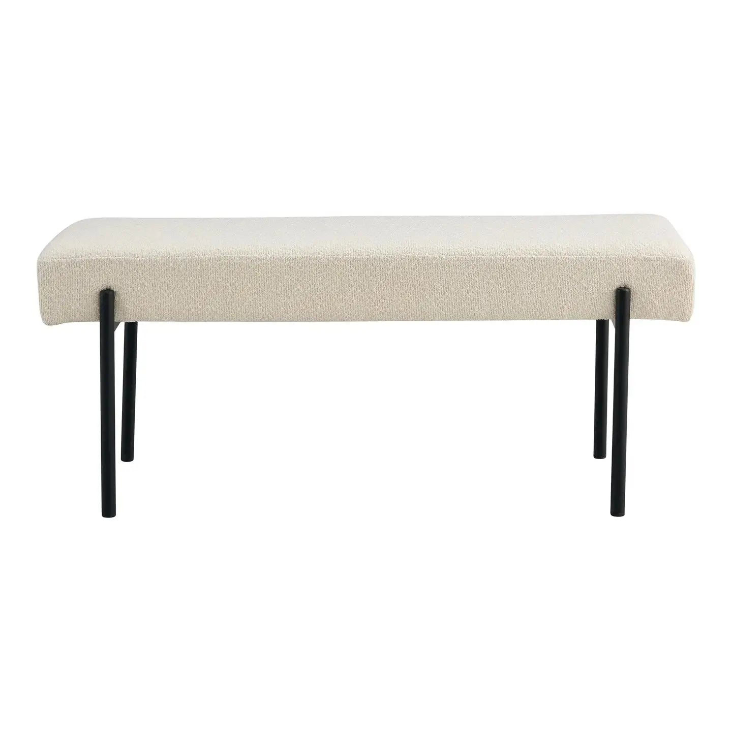 Banc SWINDON blanc avec pieds noirs ACCESS MEUBLE