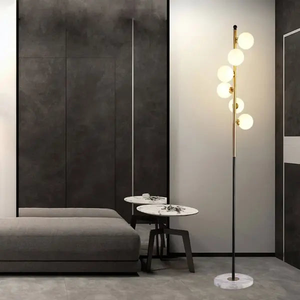 Lampadaire minimaliste en marbre noir et or ACCESS MEUBLE