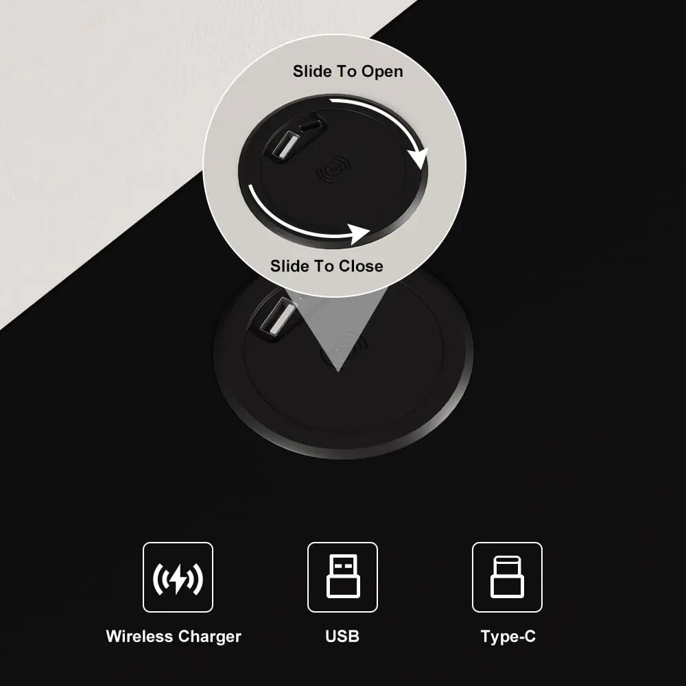 Chevet blanc à led avec chargeur induction ACCESS MEUBLE